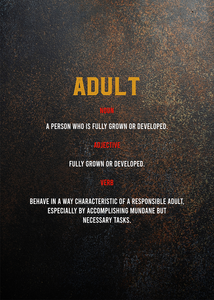 adult definition funny