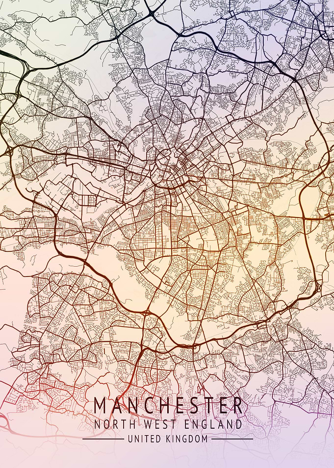 Manchester UK City Map
