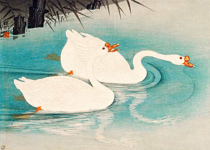 Geese amid Reeds Ohara