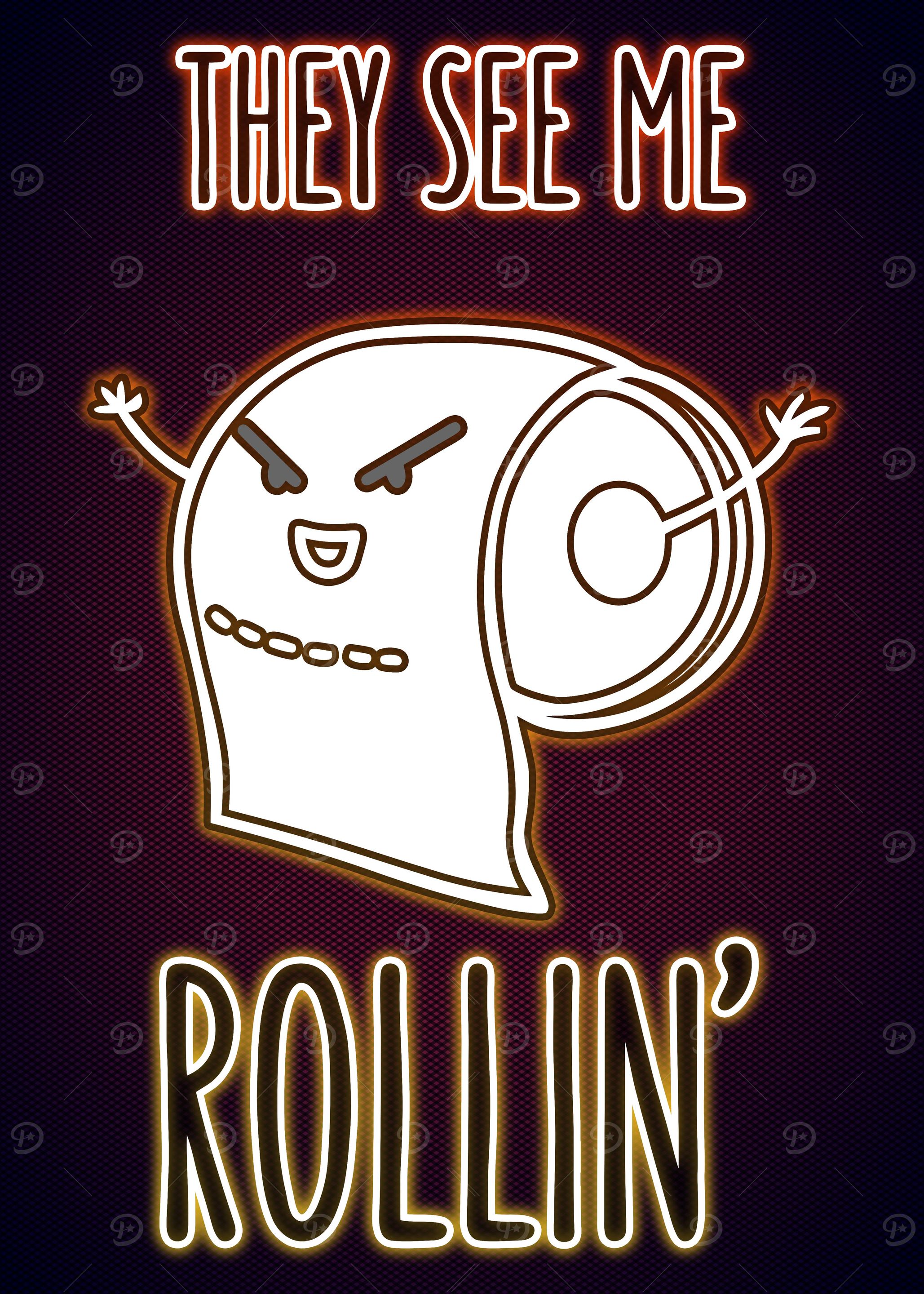 Funny Bathroom Neon Poster