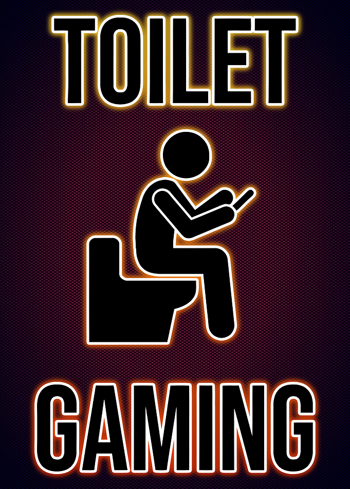 Funny Bathroom Neon Poster
