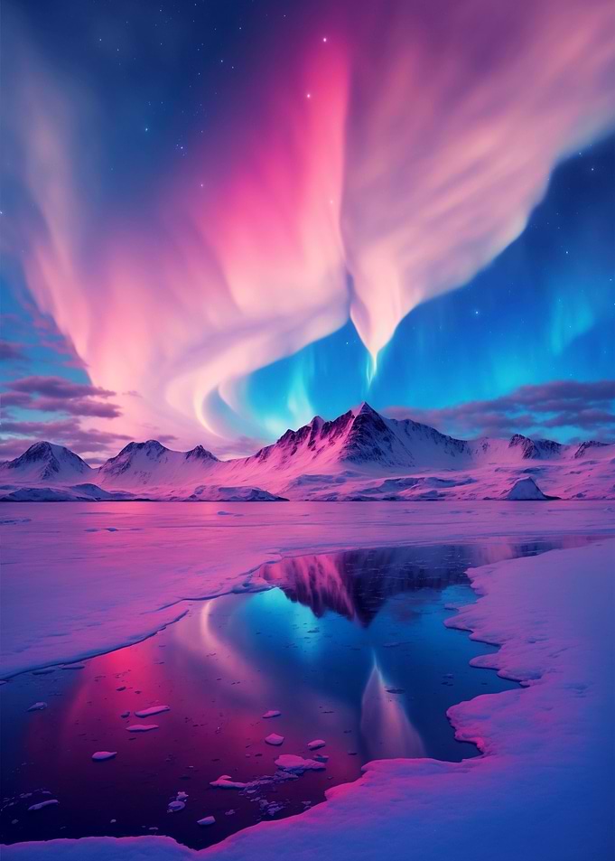 Purple Aurora Borealis