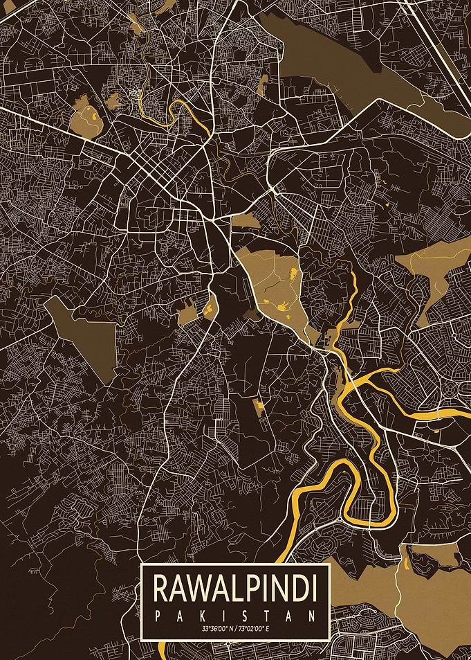 Rawalpindi City Map Pastel