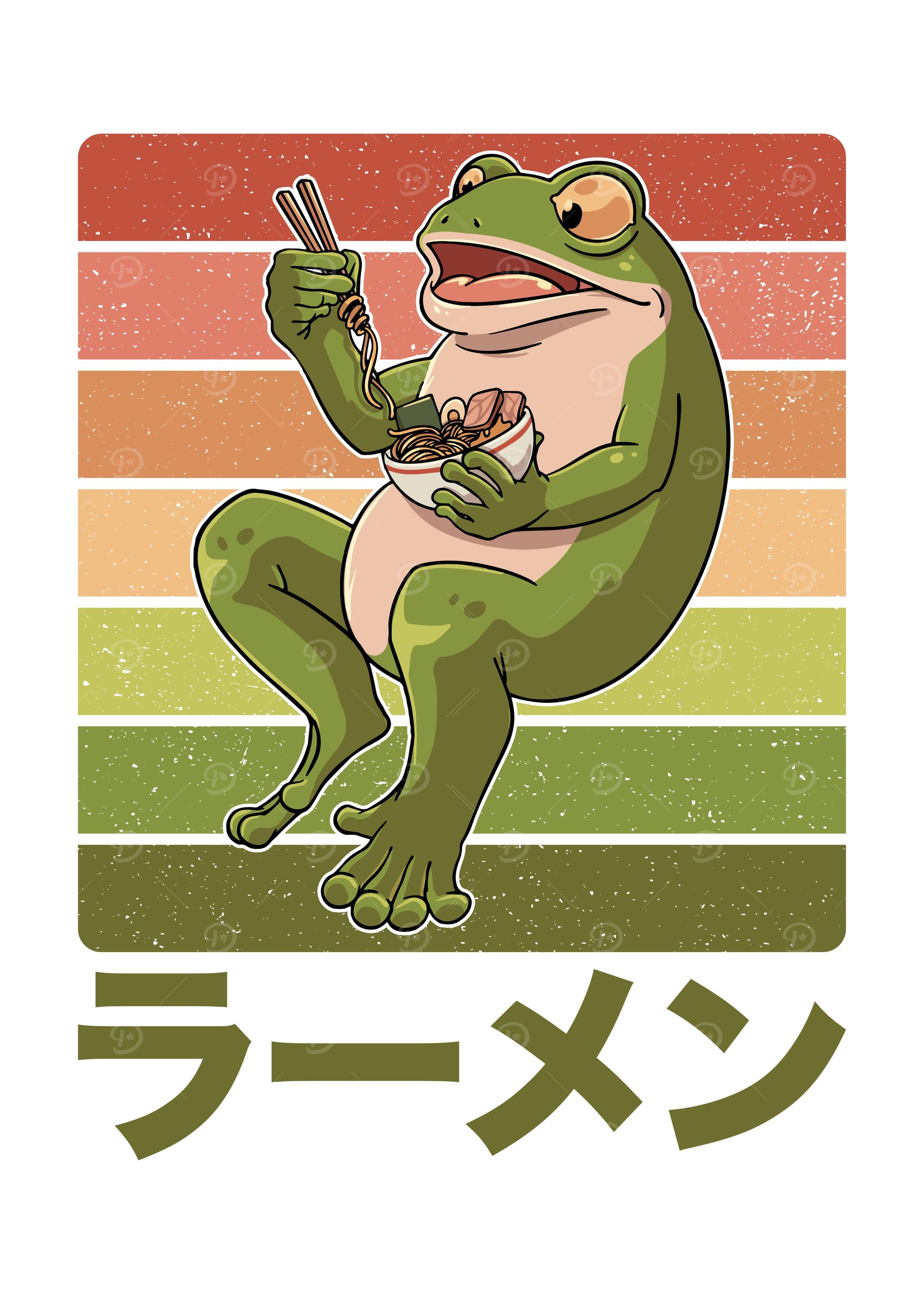 Toad Frog eating Ramen