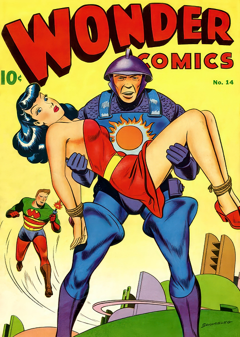 Wonder Comics No 14 — golden age comic art on metal
