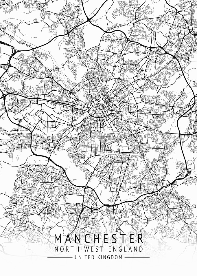 Manchester UK City Map