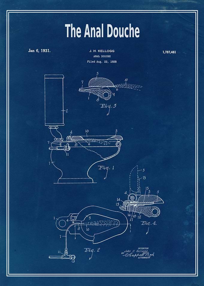 Patent Anal Douche blue