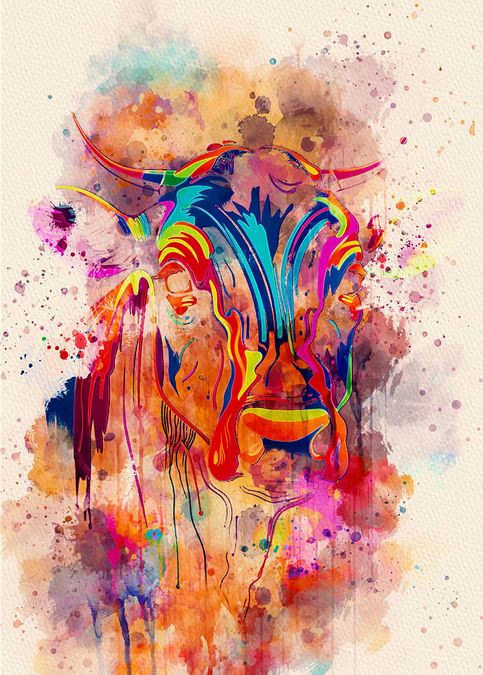 Cow colorful