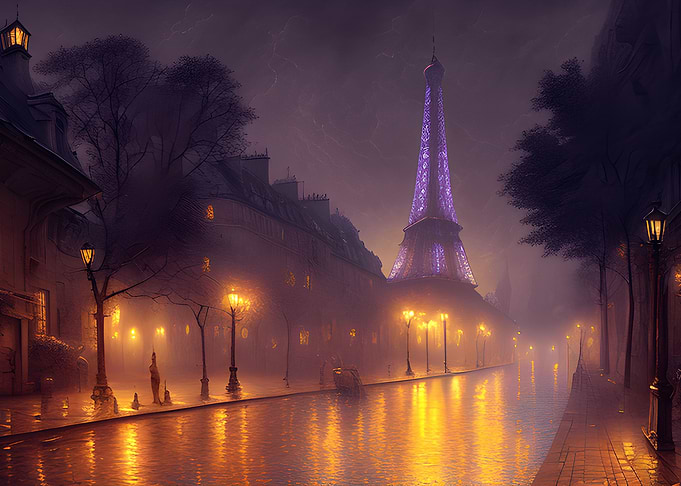Dark street in the city