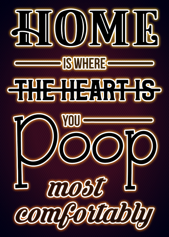 Funny Bathroom Neon Poster