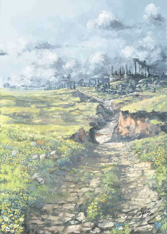 Ancient landscape ruins