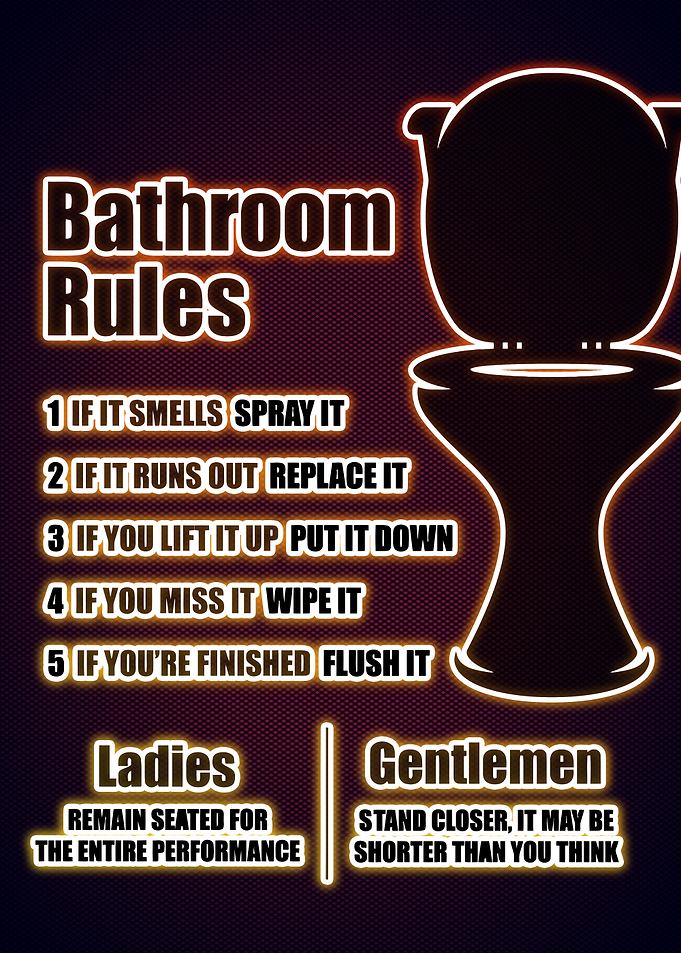 Funny Bathroom Neon Poster