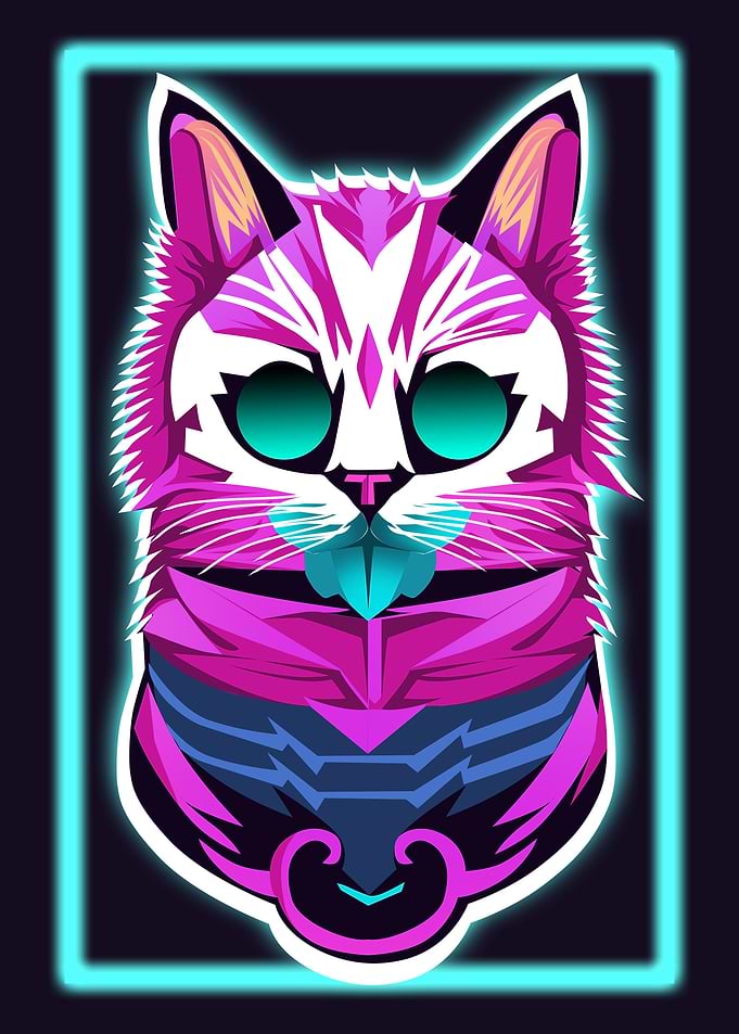 Neon of cat