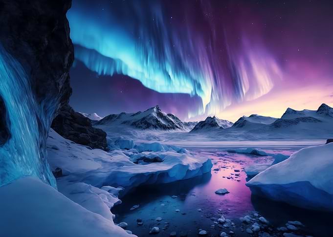 Blue Aurora Borealis