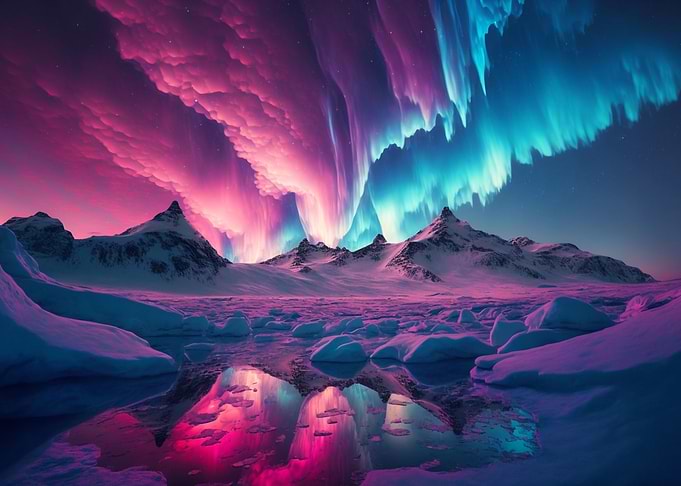 Purple Aurora Borealis