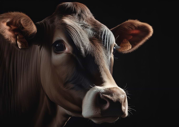 Cow Animal Portrait Dark