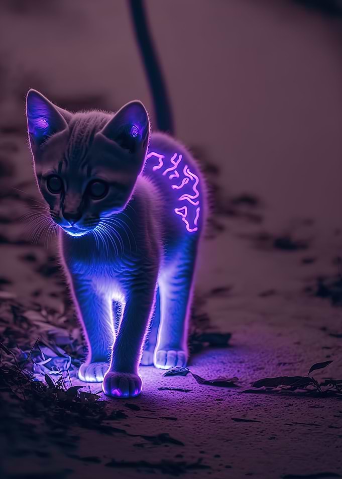 Colorful Neon Cat