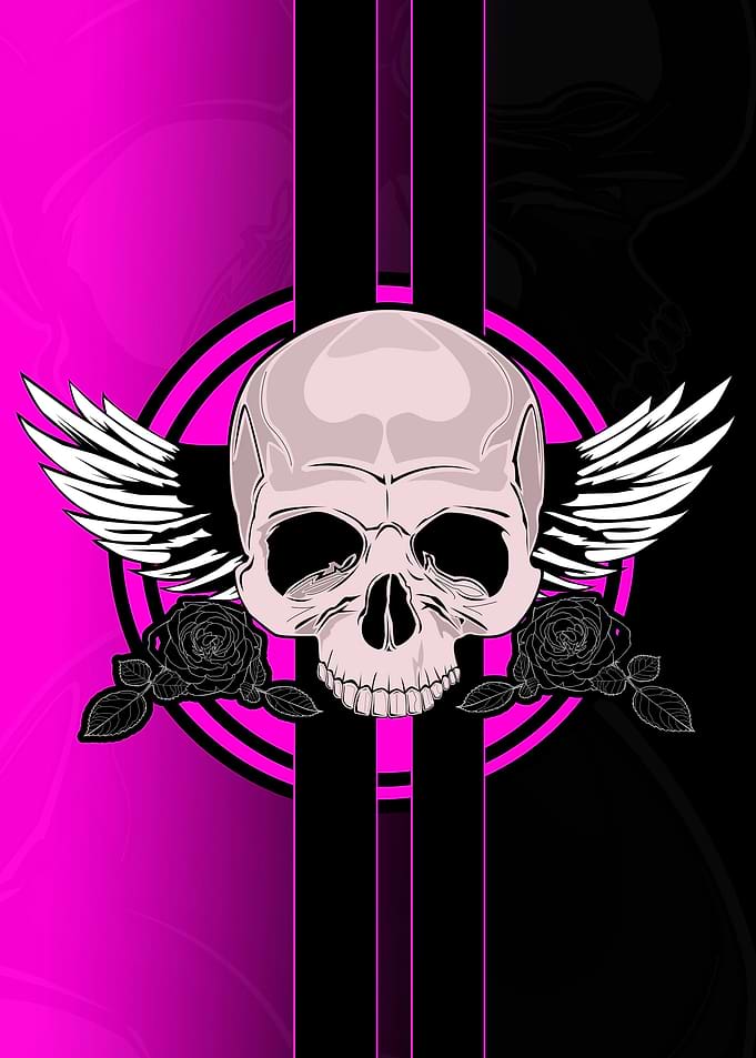 Wing Skull Pink