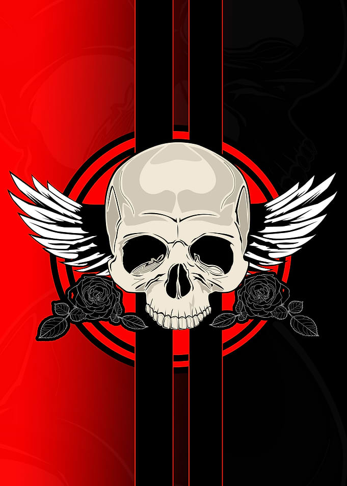 Wing Skull Red