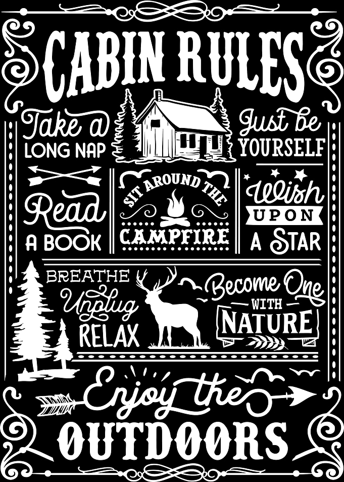 Cowboy Cabin Rules Poster