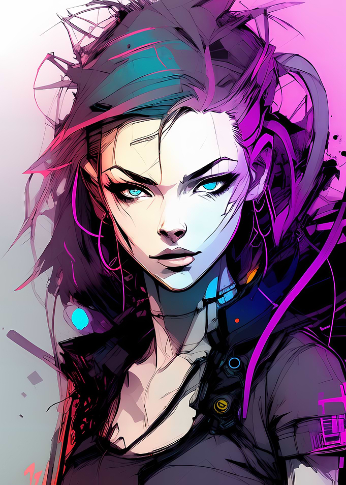 Cyber girl warrior