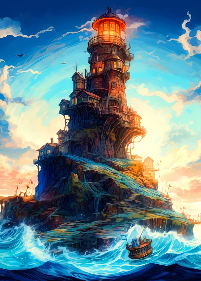 Castle on ocean