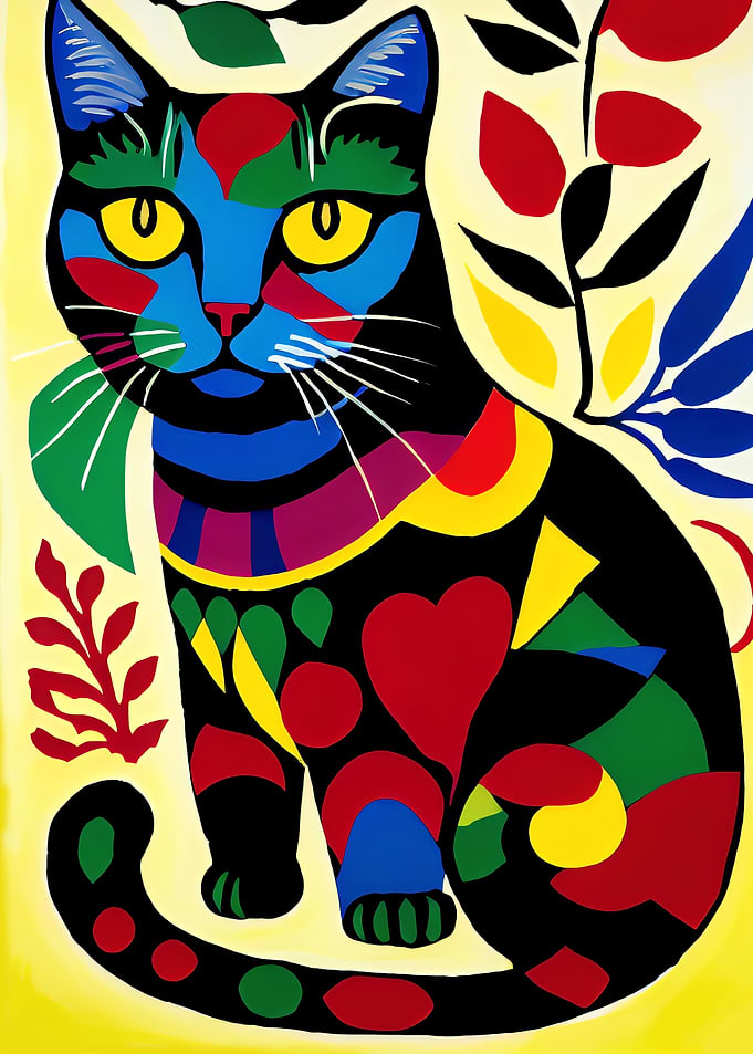 Chonky Folk Cat Painting