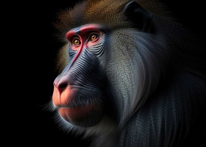 Mandril Portrait Dark
