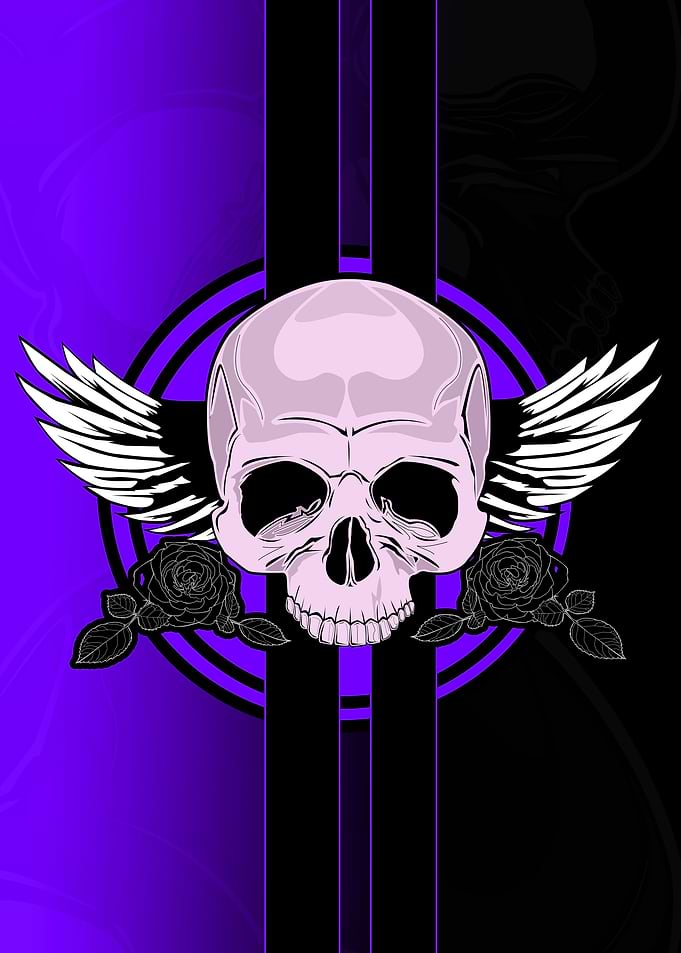 Wing Skull Purple