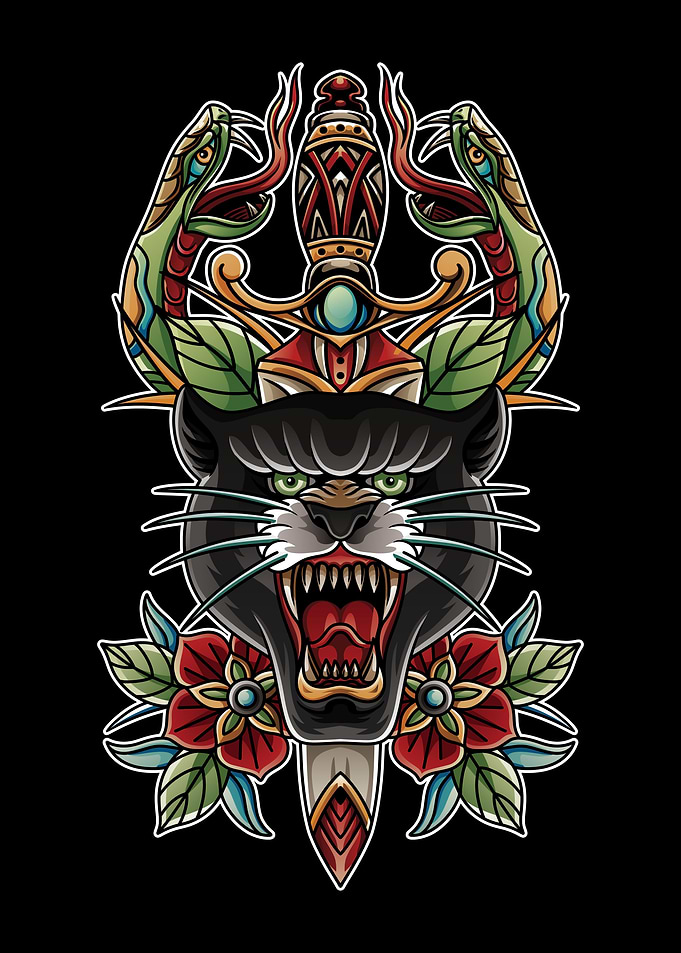 Dagger Pantera Tattoo