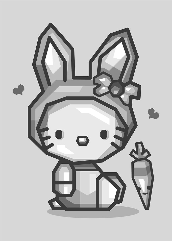 Kitten Cute Grayscale