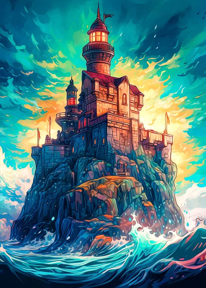 Castle on ocean