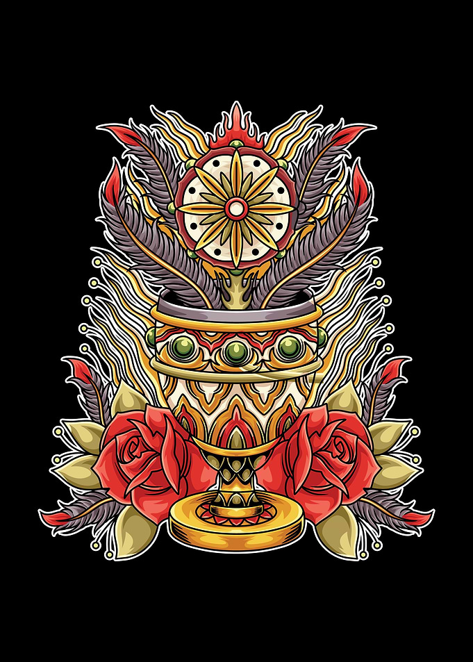 Cup Tattoo Illustration