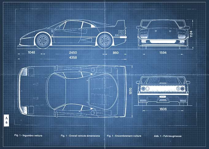 Ferrari F40 Dimensions