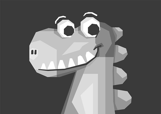 Dino Gray Cute Poster