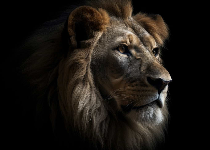 Lion Portrait Dark
