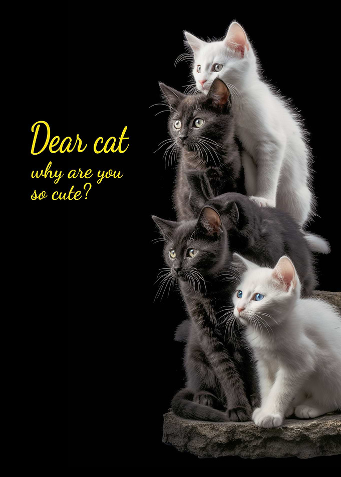 Cute Cat Black and White