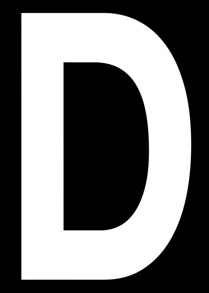 Letter D in white
