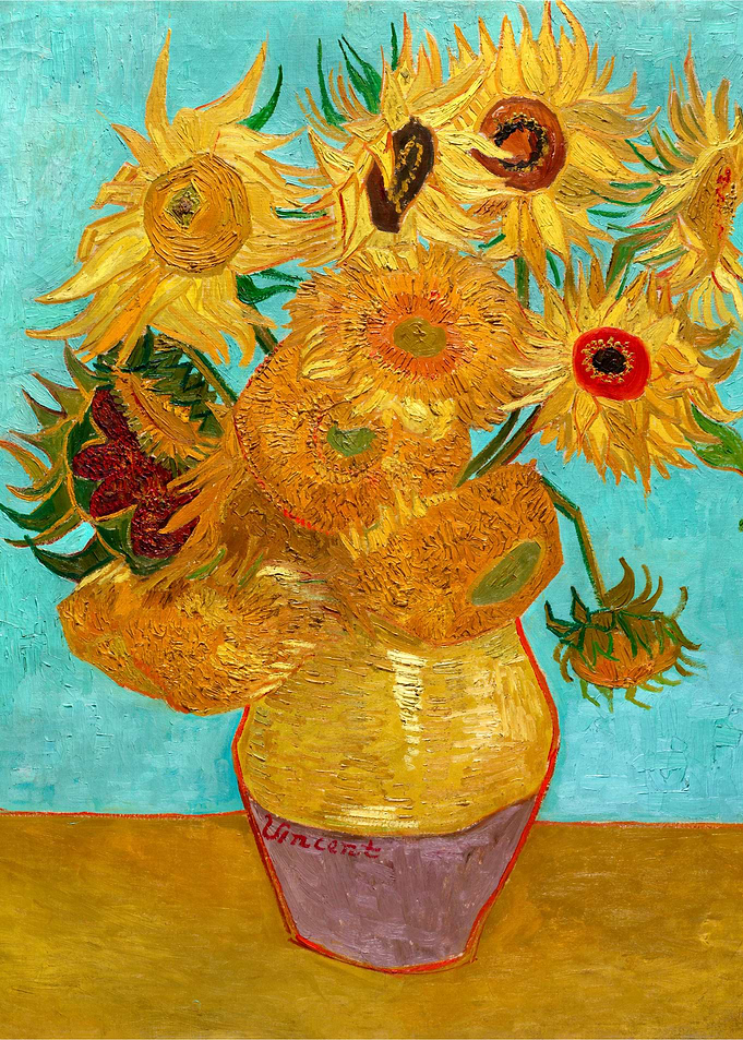 Vase with Twelve Sunflower