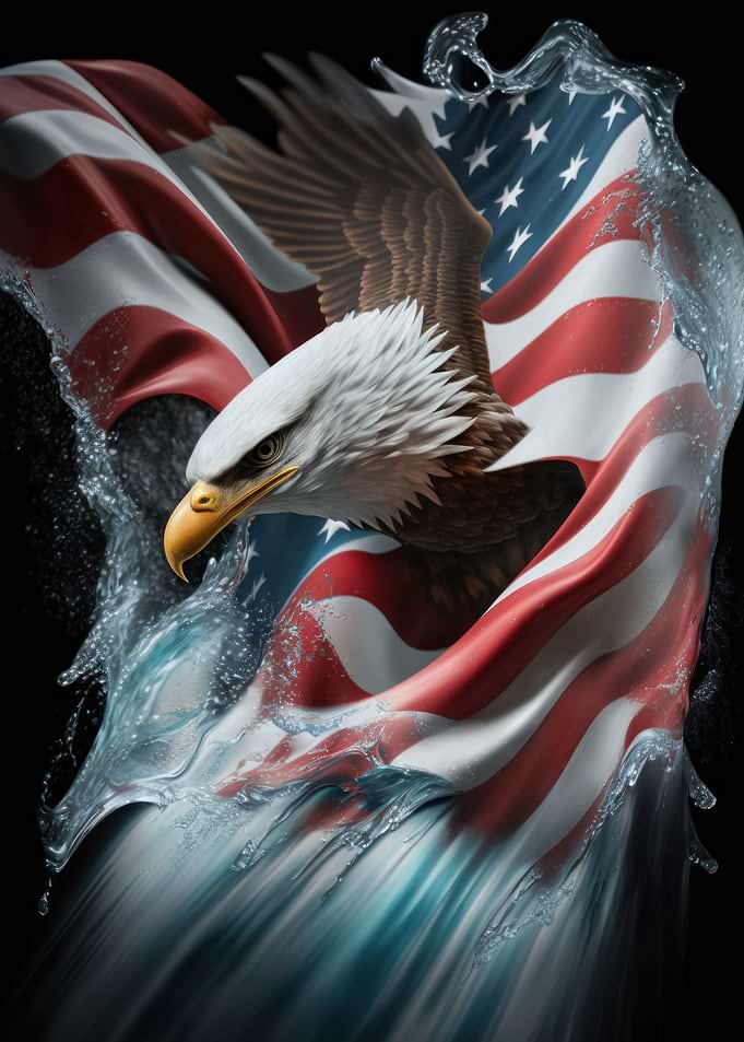 American eagle on USA flag