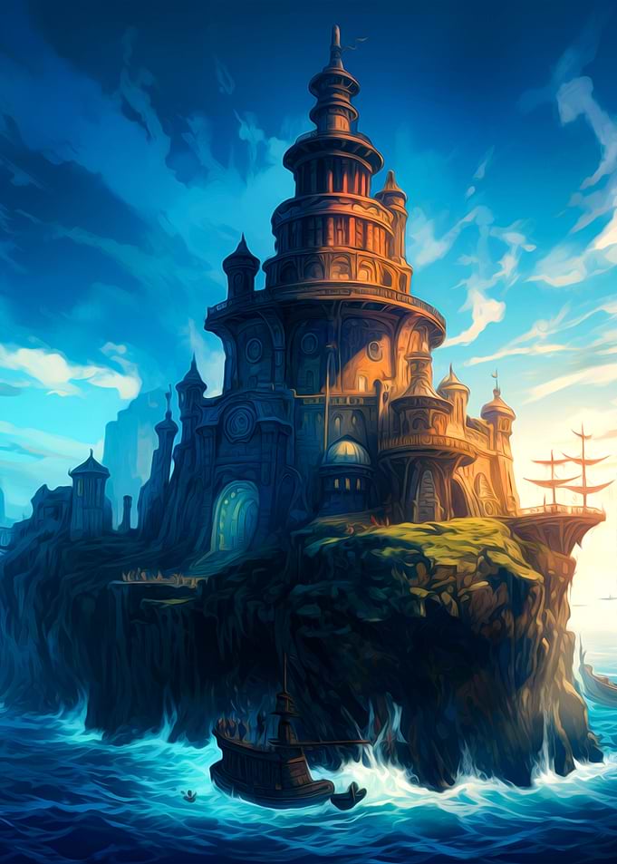 Castle on ocean