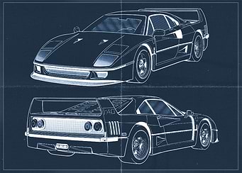 Ferrari F40 BluePrint