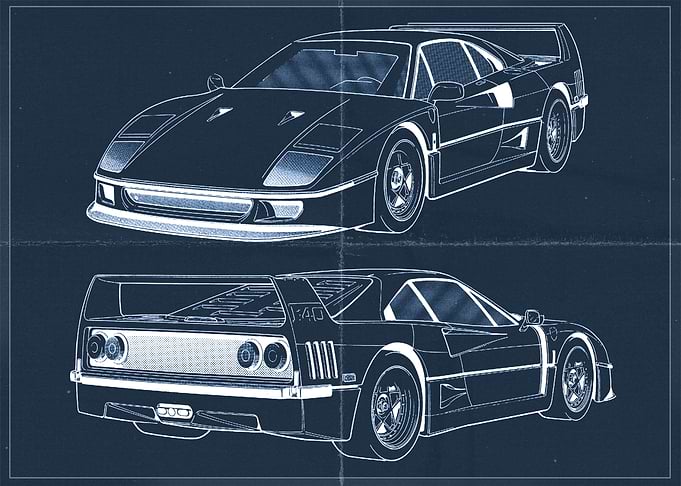 Ferrari F40 BluePrint