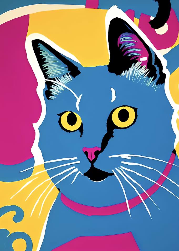 Blue Cat Painting