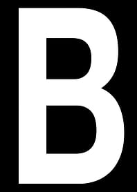 Letter B in white