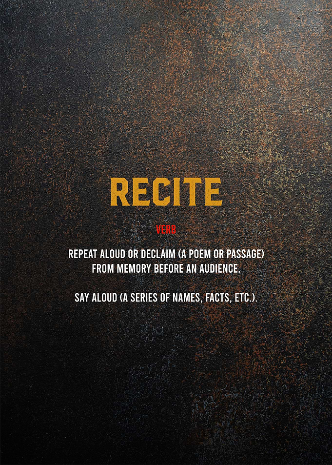 recite definition funny
