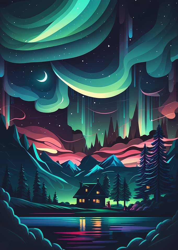 Northen Lights Landscape