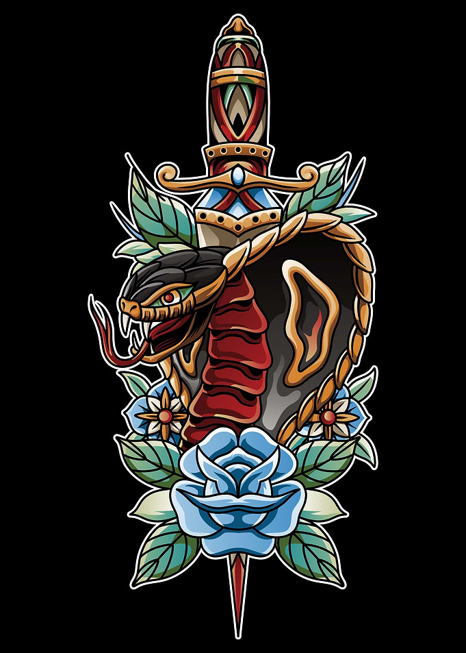 Dagger Snake2 Tattoo