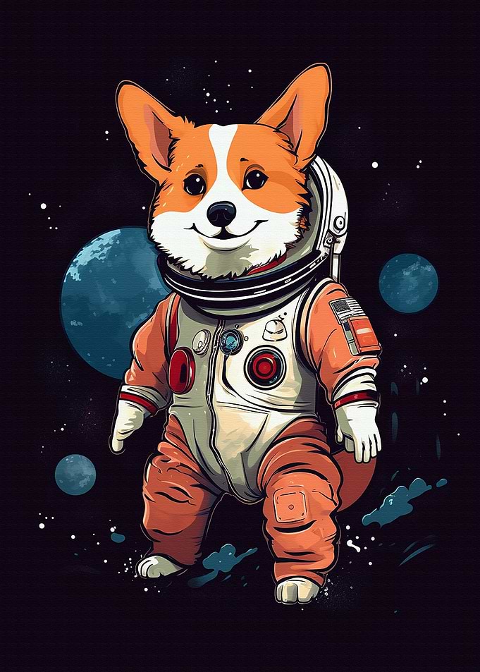 Cute Corgi astronaut