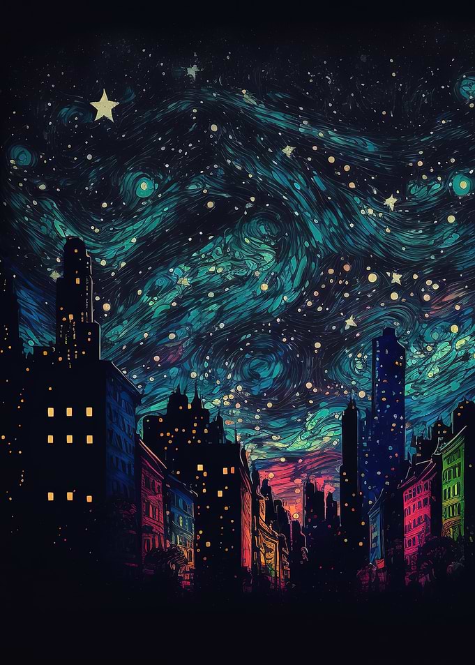 City at night retro